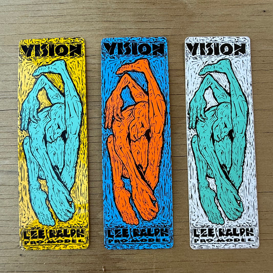 Set of 3 Vintage 1980s VISION Lee Ralph Stickers - OG Contortionist - NOS Skate