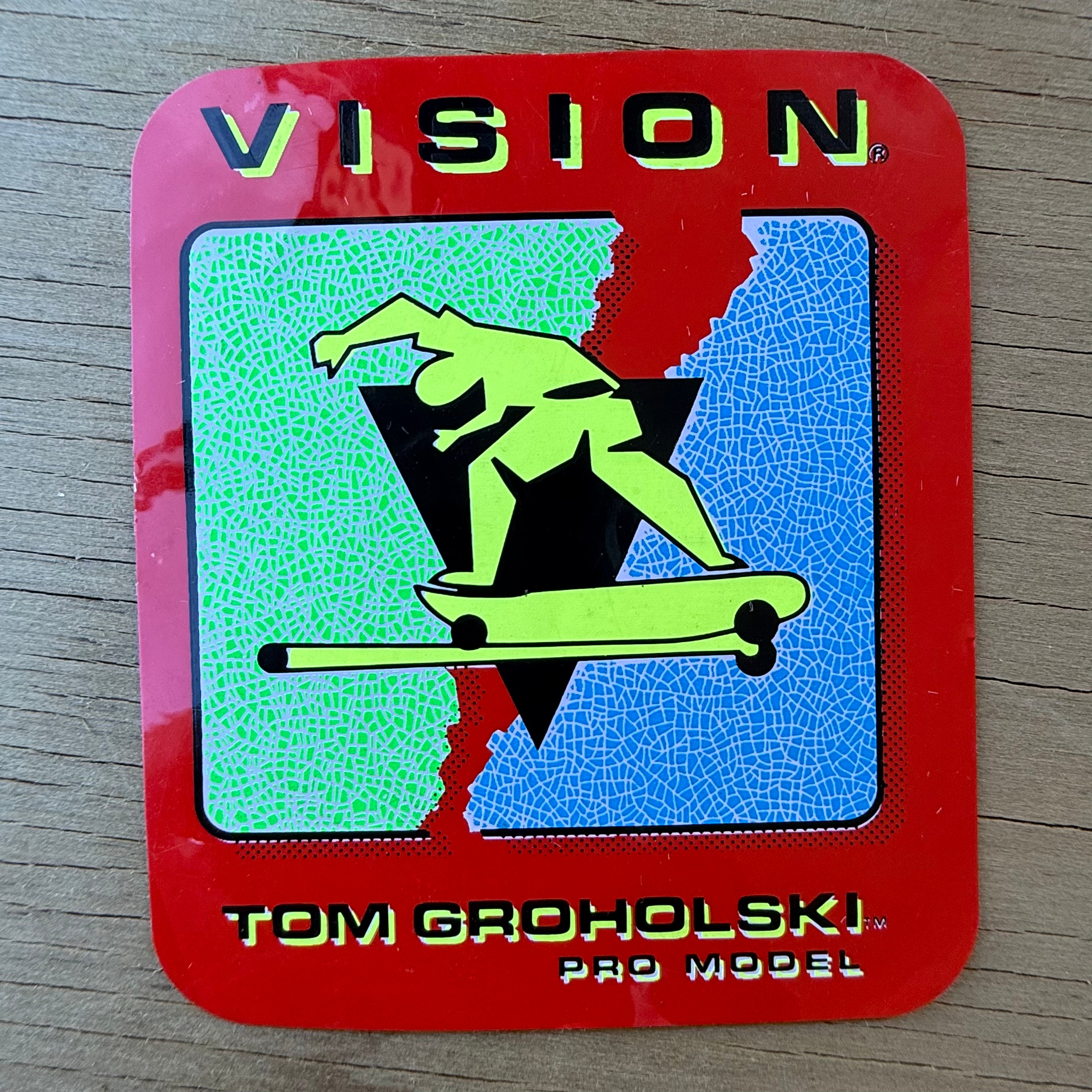 Vintage 1980s VISION Tom Groholski "Robot" Sticker - OG Neon - NOS Skate
