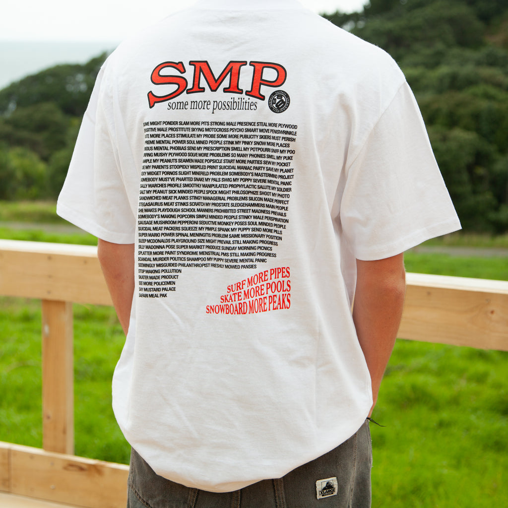 Swindle SMP Some More Possibilities T Shirt in faded white. ON SALE ! NOW $48.50