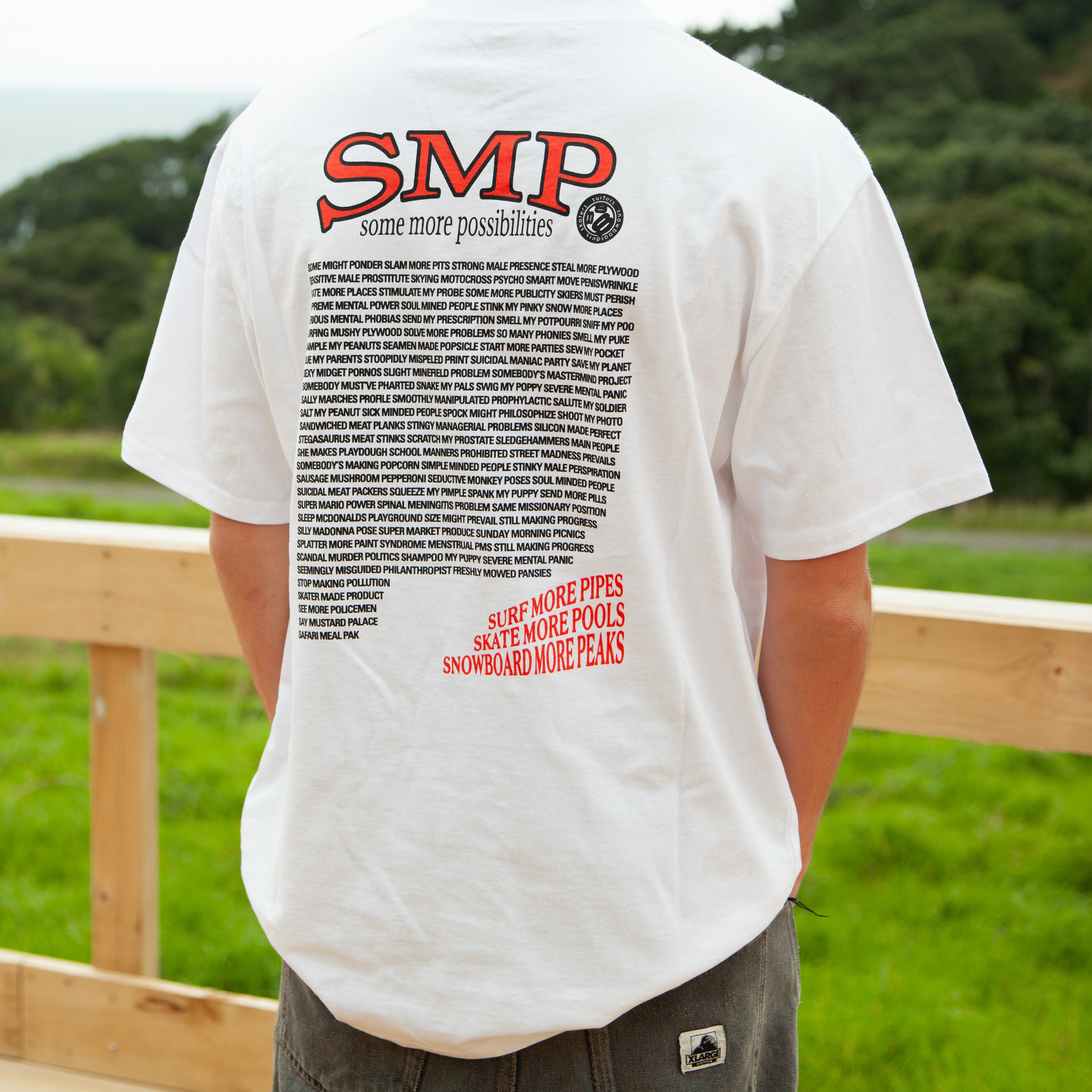 Swindle SMP Some More Possibilities T Shirt in faded white. ON SALE ! NOW $48.50