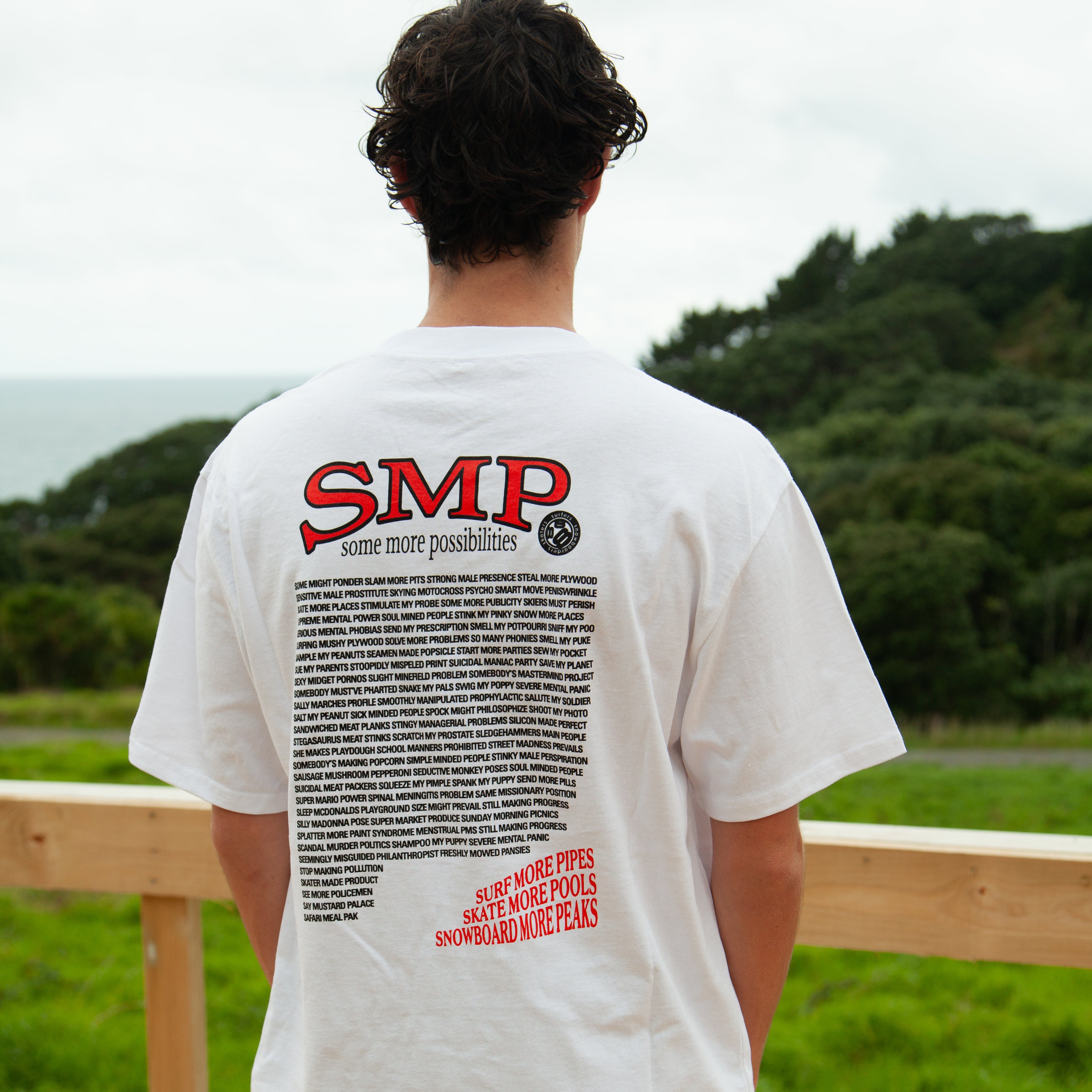 Swindle SMP Some More Possibilities T Shirt in faded white. ON SALE ! NOW $48.50