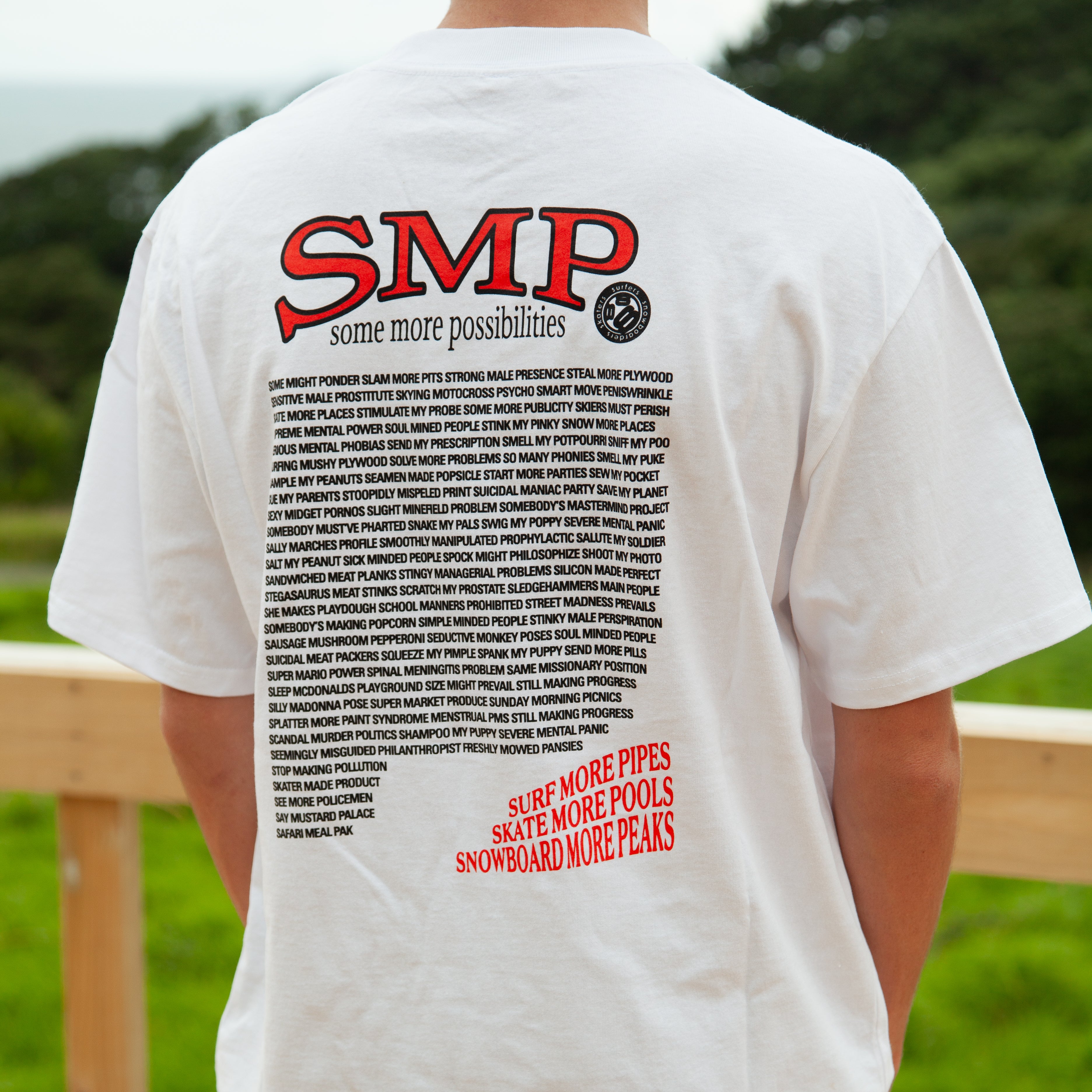 Swindle SMP Some More Possibilities T Shirt in faded white. ON SALE ! NOW $48.50