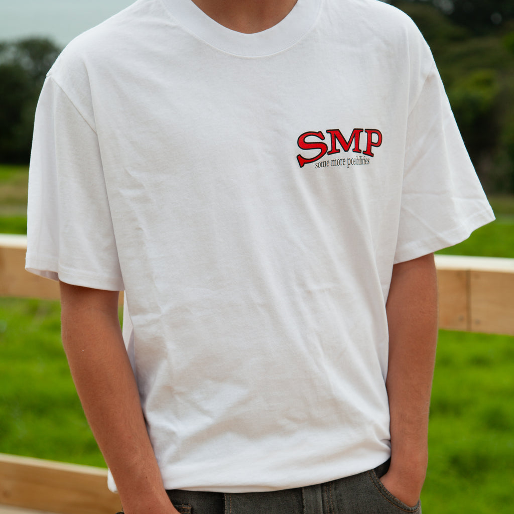 Swindle SMP Some More Possibilities T Shirt in faded white. ON SALE ! NOW $48.50
