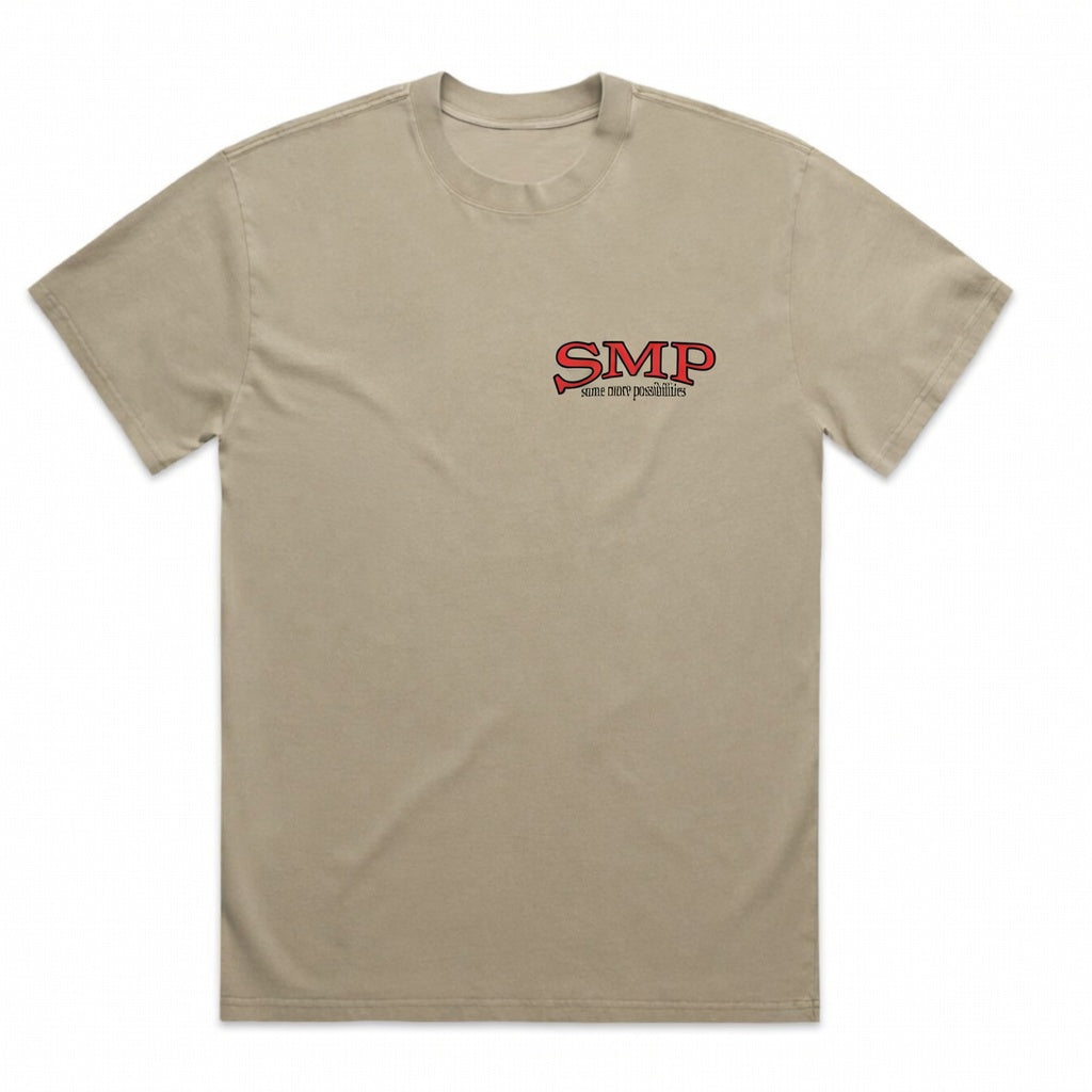 Swindle SMP Some More Possibilities T Shirt ~ faded khaki. ON SALE ! NOW $48.50