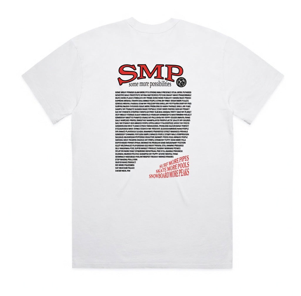 Swindle SMP Some More Possibilities T Shirt in faded white. ON SALE ! NOW $48.50